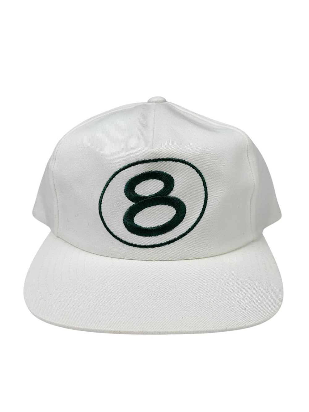 NWT Stussy Vintage Number 8 Ball White Forest Green Snap Back Hat Cap
